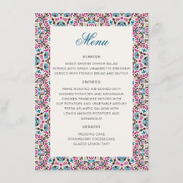 Menu Casamento de Mandala Geométrico de Lattice em Marr