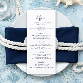 Menu Casamento de Marinho Branco Náutico Knot