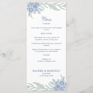Menu Casamento de Marinhos Azuis com Derramamento Flora