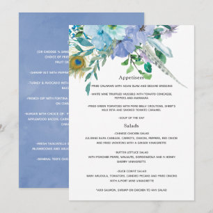 Menu Casamento de Mint e Blue Boho
