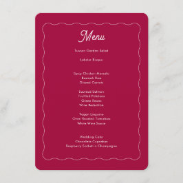 Menu Casamento de Moldura Magenta Magenta Retro-Rosa Ne