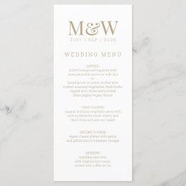 Menu Casamento de Monograma Branco