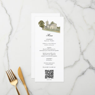 Menu Casamento de Monograma Tradicional com Igreja de C