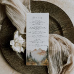 Menu Casamento de Montanha Watercolor<br><div class="desc">Este é um cardápio de montanha com uma bela cena de montanha de aquarela e um elegante emparelhamento de fontes. Todas as palavras e fontes são editáveis neste design de girassol rústico. As únicas cores que não são editáveis são as cores do projeto de montanha de aquarela. // Para designs...</div>