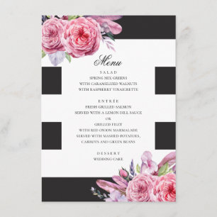 Menu Casamento de música. Flores de jardim. Flórida m