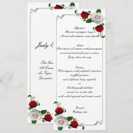 Menu Casamento de Natal de Rosas Vermelhas e Brancas
