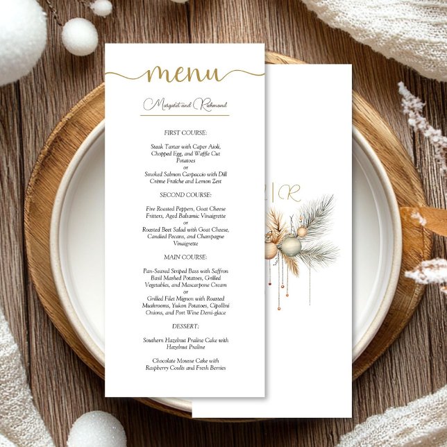 Menu Casamento de Natal Elegante Casamento de Inverno (Criador carregado)
