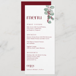 Menu Casamento de Natal Simples da Burgundy Elegante