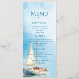 Menu Casamento de Navegação em veleiro