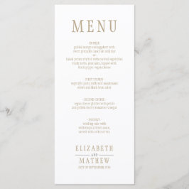 Menu Casamento de Nome Dourado Branco Elegante