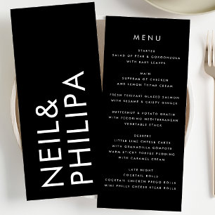 Menu Casamento de Nomes de Grandes Negrito Simples Ultr