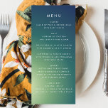 Menu Casamento de Ombre Verde Verde com Gradiente Ultra<br><div class="desc">menu fino para corresponder à coleção *se quiser mais opções de papel,  este design pode ser transferido para um programa fino *ou para mais ajuda contacte-me</div>