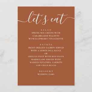 Menu Casamento de Outono em Sienna   Jantar de Recepção