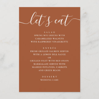 Menu Casamento de Outono em Sienna | Jantar de Recepção