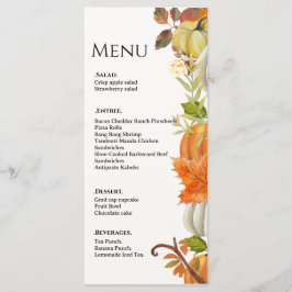 Menu Casamento de outono Folhas de abóbora de outono ca
