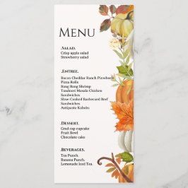 Menu Casamento de outono Folhas de abóbora de outono ca