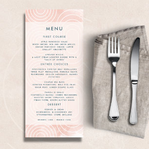 Menu Casamento de Ovais e Círculos Chic Peach