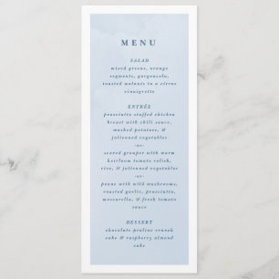 Menu Casamento de Paisagem de Encantamento de Aquarelas