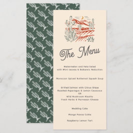 Menu Casamento de Paisagem do Deserto de Saguaro Cactus