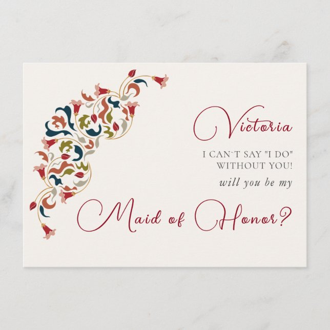 Menu Casamento De Paisley De Paisley Artístico De Luxo (Frente)