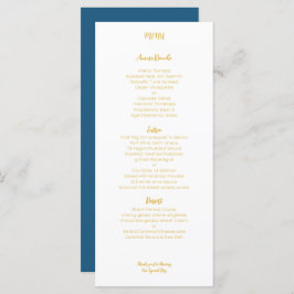Menu Casamento de Palm Frond Dourado com Folha Tropical