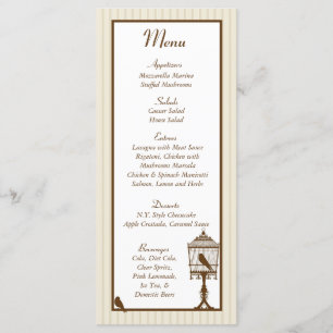 Menu Casamento de Pássaros do Amor, Tan/Brown