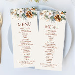 Menu Casamento de Pinho-Árvore-Cone das Flores de Inver<br><div class="desc">Este é o menu Casamento Pine Tree Cone das Flores de inverno.</div>
