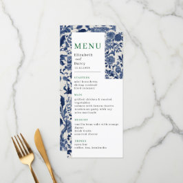 Menu Casamento de Porcelain Elegance Floral Garden