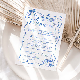 Menu Casamento de Porodles Desenhados à Mão Impressiona