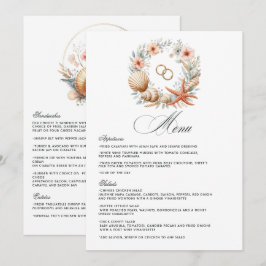 Menu Casamento de Praia Coastal Chic