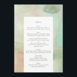 Menu Casamento de Praia de Pastel Moles de Aquarelas<br><div class="desc">Este menu sonhador de casamento com aquarelas é completamente romântico, escovado com simples e espantosas cinzas de ombré de cor verde, este convite é uma obra de arte. Não é surpresa que este lindo e macio estilo de pintura se traduza perfeitamente num belo cardápio mole para um casamento de destino,...</div>