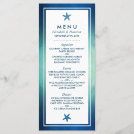 Menu Casamento de Praia do Oceano de Aquarelas