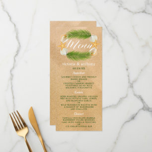 Menu Casamento de praia Tropical Wreath Sandy