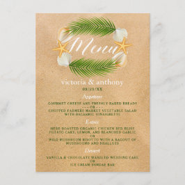 Menu Casamento de praia Tropical Wreath Sandy