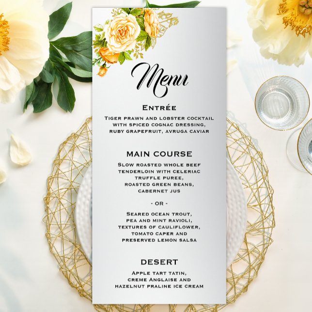 Menu Casamento de Prata Elegance Rosa ouro (Criador carregado)