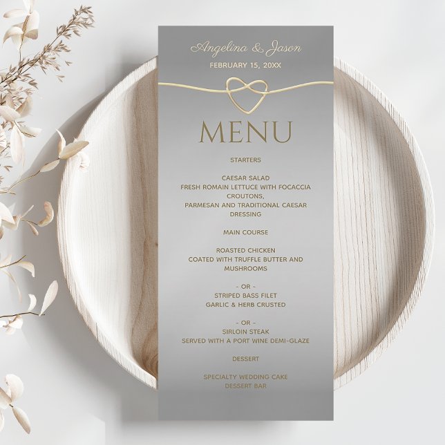 Menu Casamento de Prata Elegante (Criador carregado)