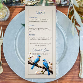 Menu Casamento de primavera Bluebird