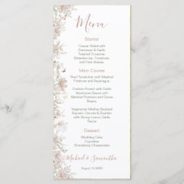 Menu Casamento de primavera de Blush e Sage Wildflower