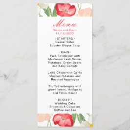 Menu Casamento de primavera de Tulipas e Daffodils