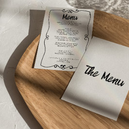 Menu Casamento de Quadro Retro Funky Escrito Em Mão Mod