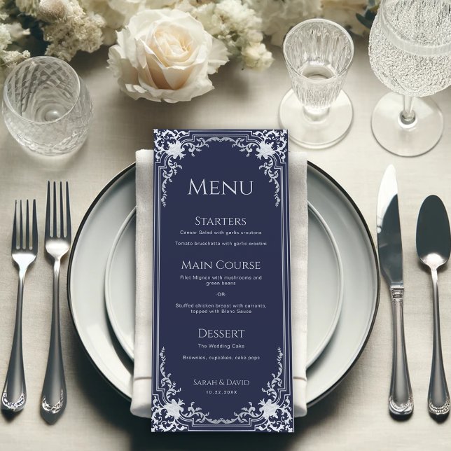 Menu Casamento de Quadros Antigos Elegantes Elegante de (Criador carregado)