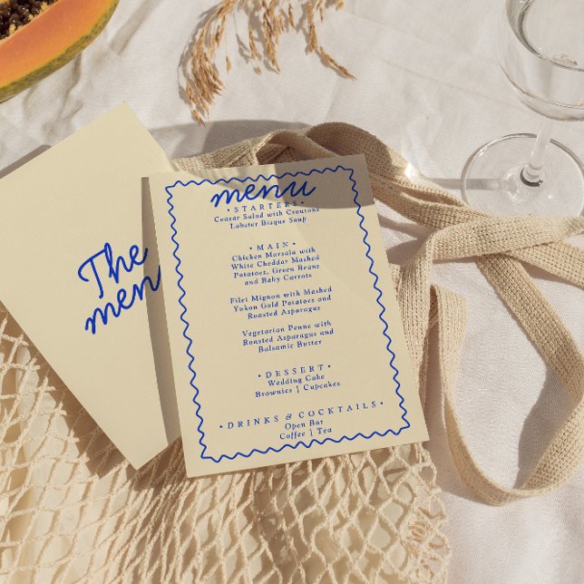 Menu Casamento de Quadros Moderno Funky com Brilho Colo (Criador carregado)