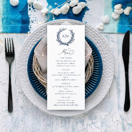 Menu Casamento de Recife de Coral Náutico Elegante
