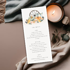 Menu Casamento De Rodas Florais De Pumpkin Folheto De Q