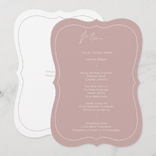 Menu Casamento de Rosa de Caligrafia com Dusty Clássic
