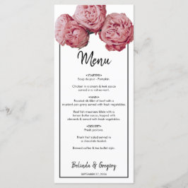Menu Casamento de Rosas Rosa Elegante