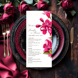 Menu Casamento de Rosas Selvagens Magenta
