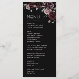 Menu Casamento de Rosas Sombrias e Temperamentais