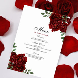 Menu Casamento de Rosas vermelhas Romântica
