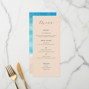 Menu Casamento de Sandy Beach, Moderno e Simples Waterc